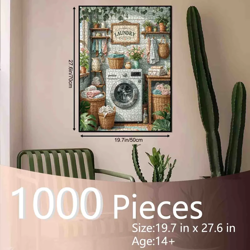 Cozy Green Laundry Room (1000pcs)