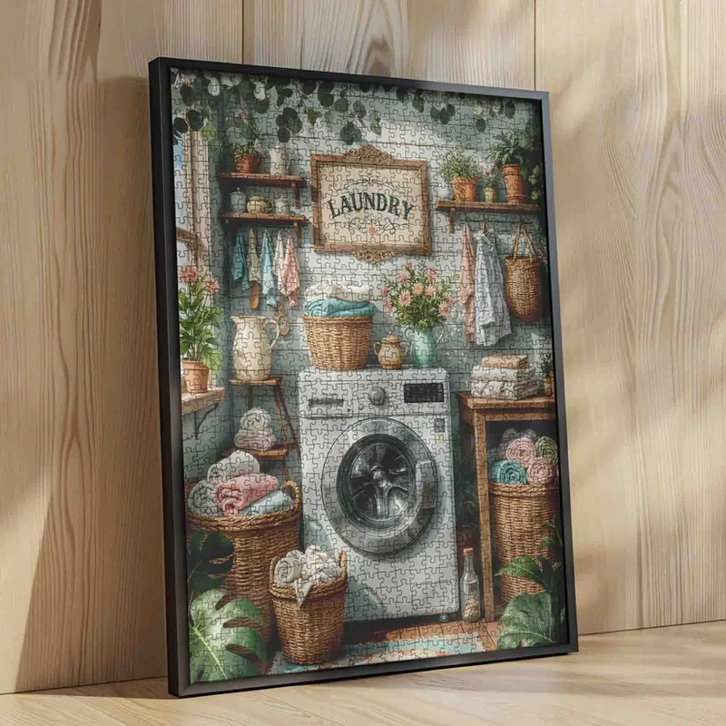 Cozy Green Laundry Room (1000pcs)