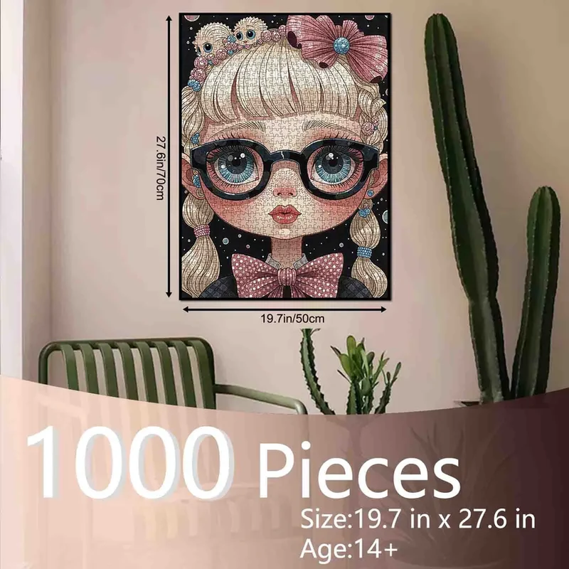 Big-Eyed Girl with Candy Braids (1000pcs)