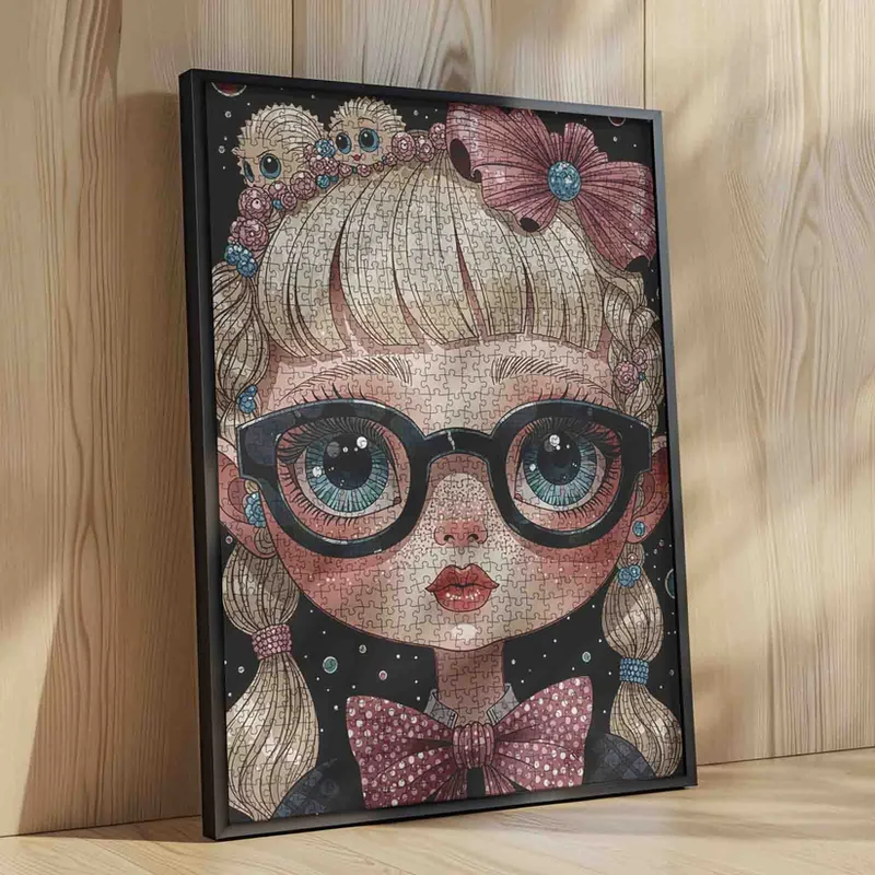 Big-Eyed Girl with Candy Braids (1000pcs)