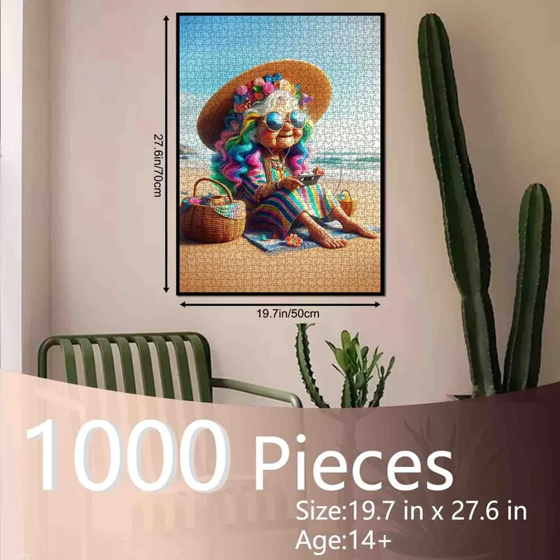 Playful Seniors - Colorful Beach Grandma (1000pcs)