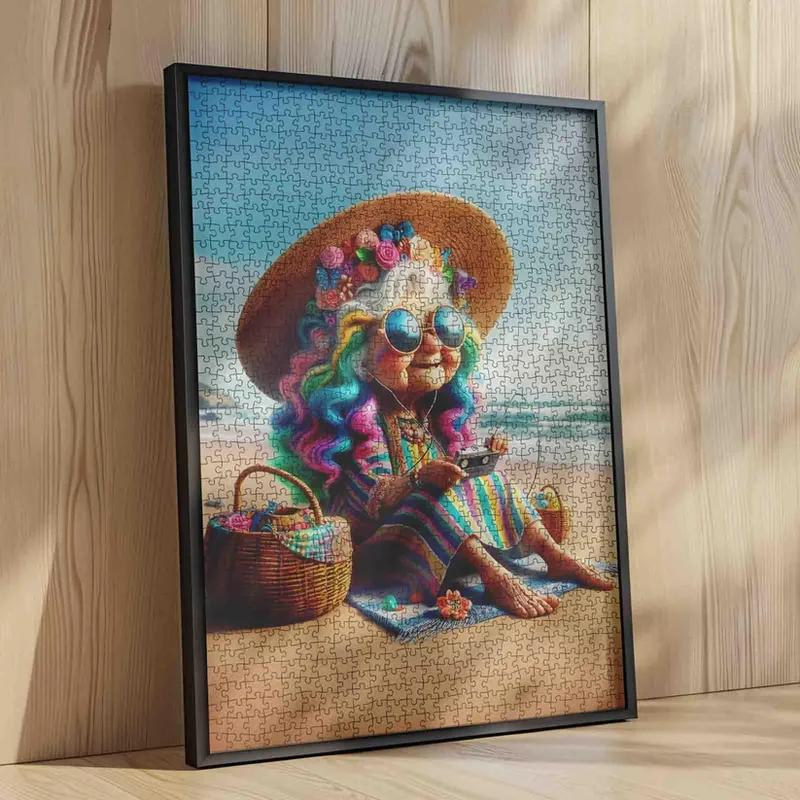 Playful Seniors - Colorful Beach Grandma (1000pcs)
