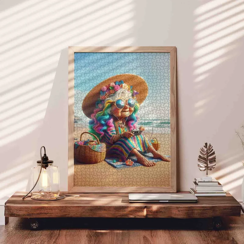 Playful Seniors - Colorful Beach Grandma (1000pcs)
