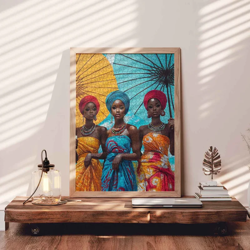 African Beauties with Colorful Parasols (1000pcs)
