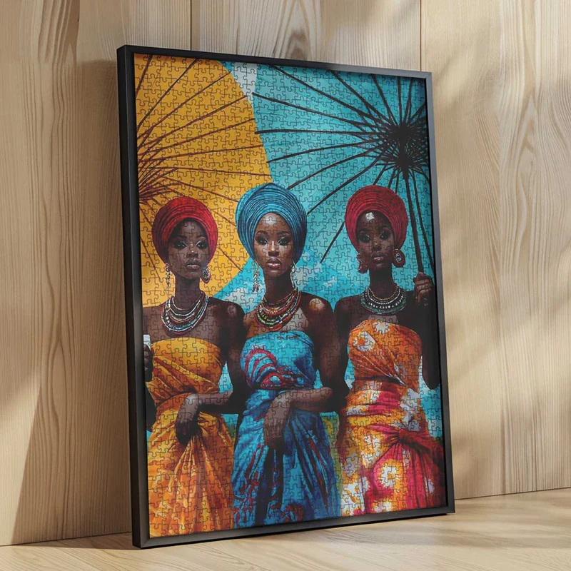 African Beauties with Colorful Parasols (1000pcs)