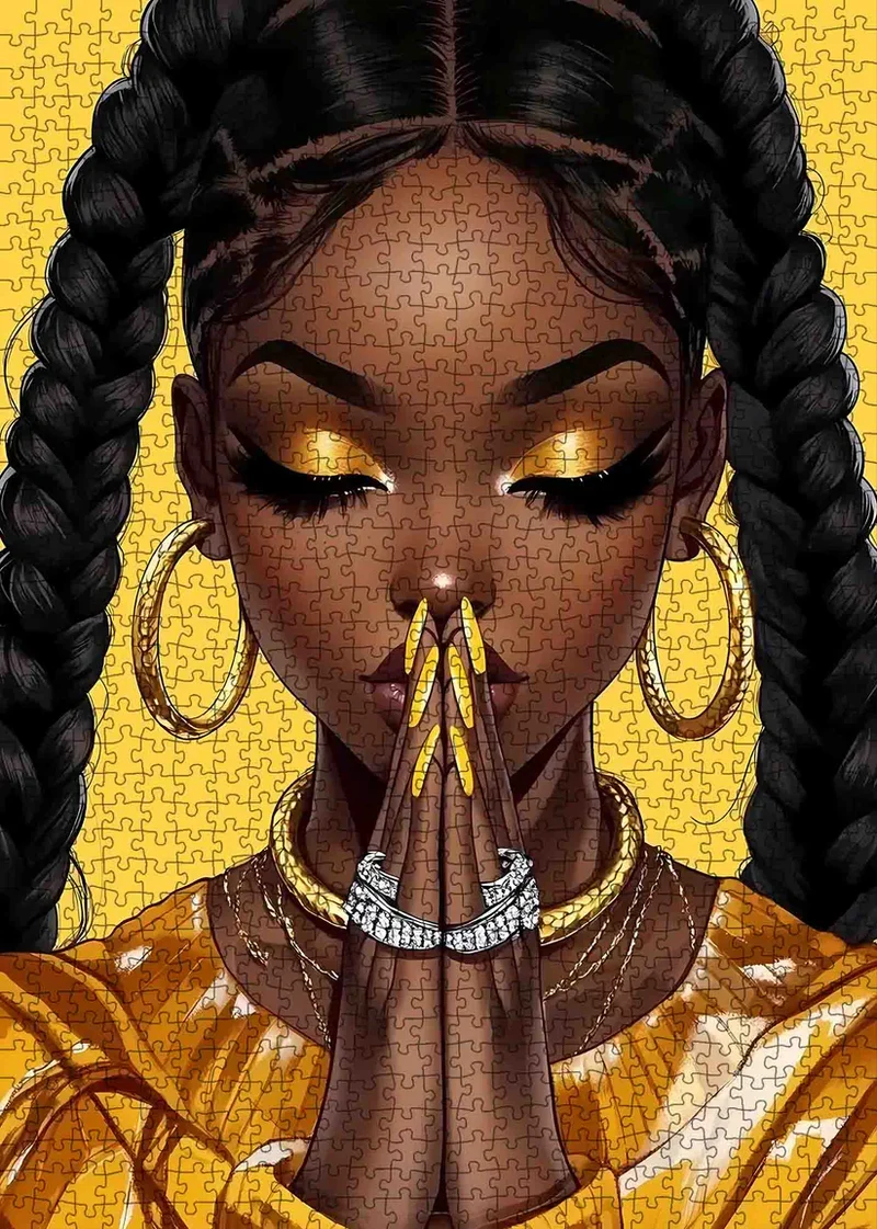 Golden Elegance African-American Beauty (1000pcs)