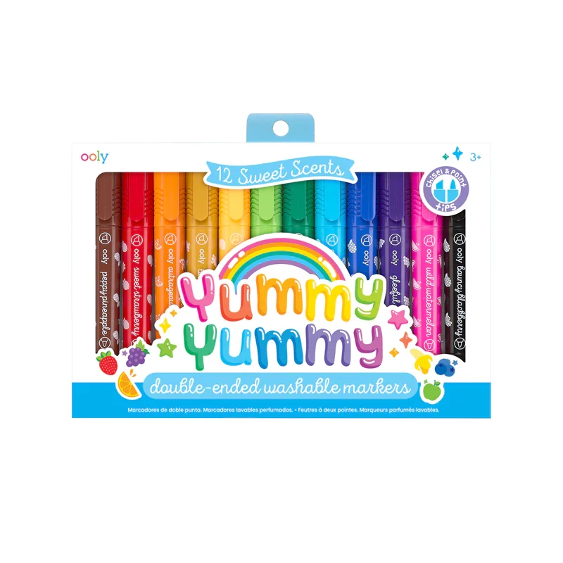 Duftende, beidseitige Filzstifte – Yummy Yummy, 12er-Set