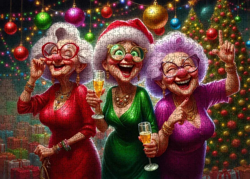Playful Seniors - Christmas Party Joyful Senior Ladies (1000pcs)