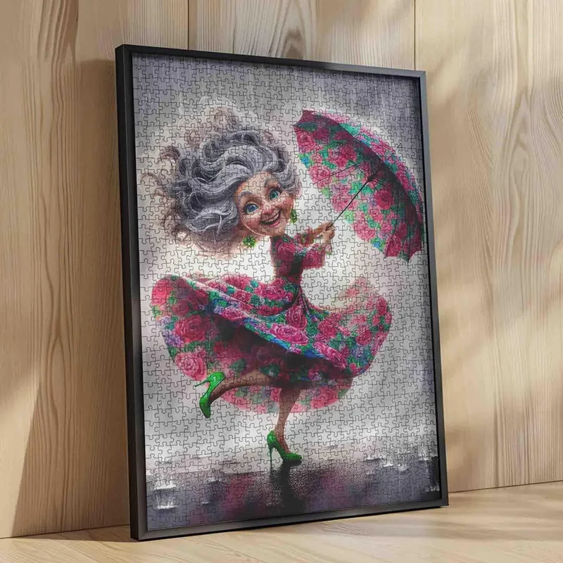 Playful Seniors - Dancing Grandma in Rain (1000pcs)