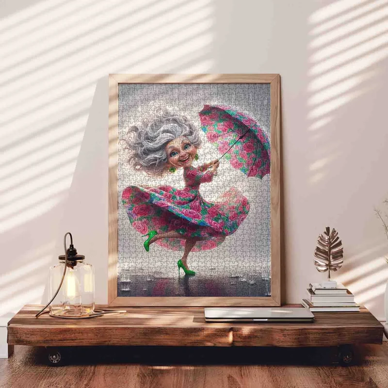 Playful Seniors - Dancing Grandma in Rain (1000pcs)
