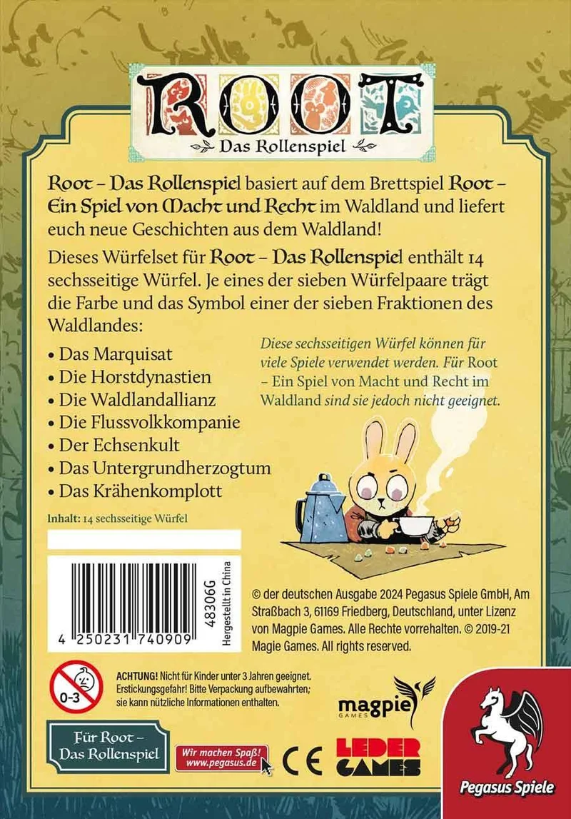 Würfelset - Root - Das Rollenspiel, deutsch