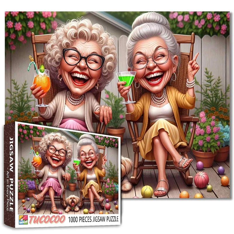 Playful Seniors - Laughing Grandmas Garden Party (1000pcs)