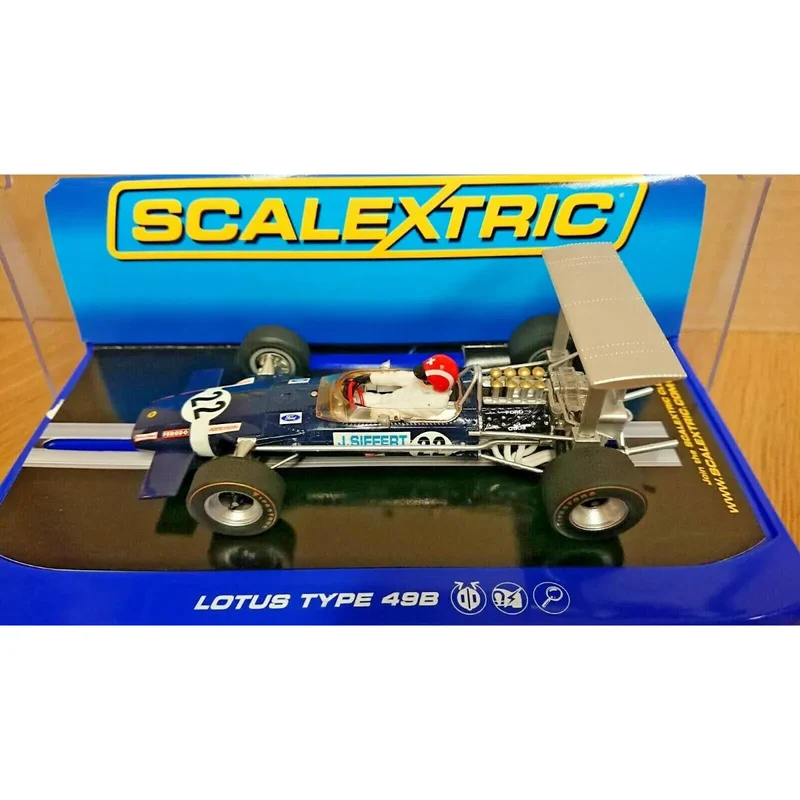 Auto zu Rennbahn Scalextric - Lotus Type 49B - Rob Walker Racing 1968 - JO SIFFERT No.22