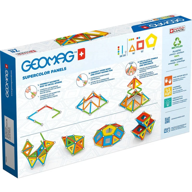 Geomag Panels GREEN line SUPERCOLOR 78 Teile