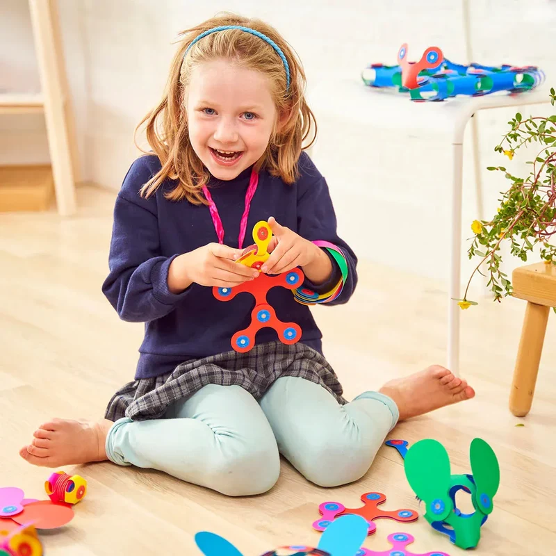 CLIXO Rainbow Pack mit 39 Spielscheiben und 3 Spinner - Magnetspielzeug