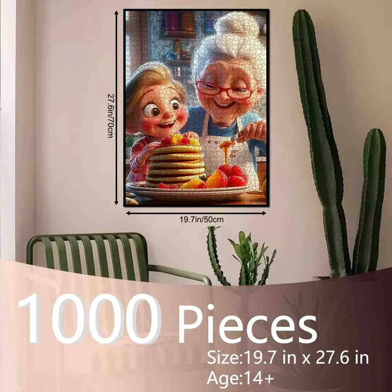Playful Seniors - Grandma and Granddaughter Pancake Morning (1000pcs)