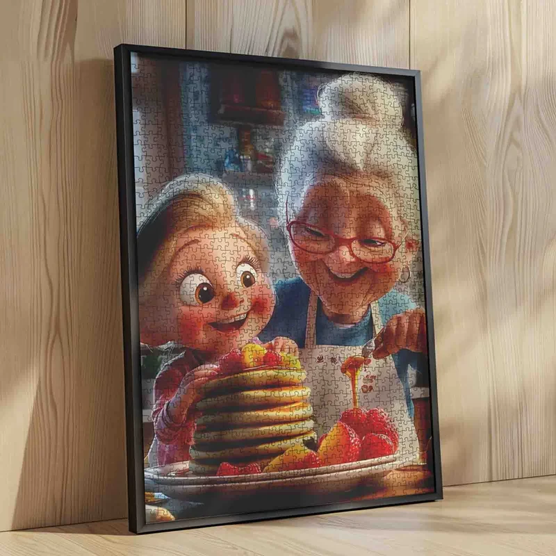 Playful Seniors - Grandma and Granddaughter Pancake Morning (1000pcs)