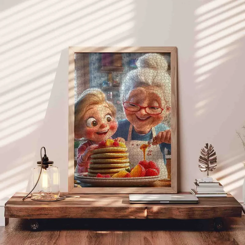Playful Seniors - Grandma and Granddaughter Pancake Morning (1000pcs)