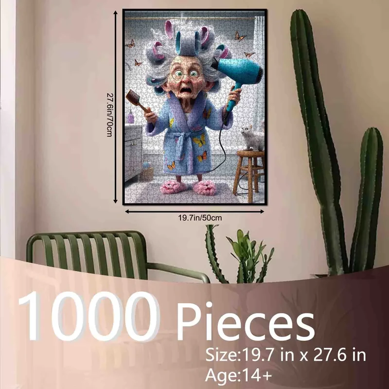 Playful Seniors - Hair Dryer Panic Granny (1000pcs)