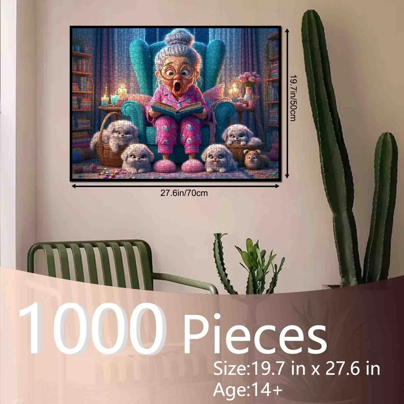 Playful Seniors - Funny Grandma and Fluffy Pups (1000pcs)