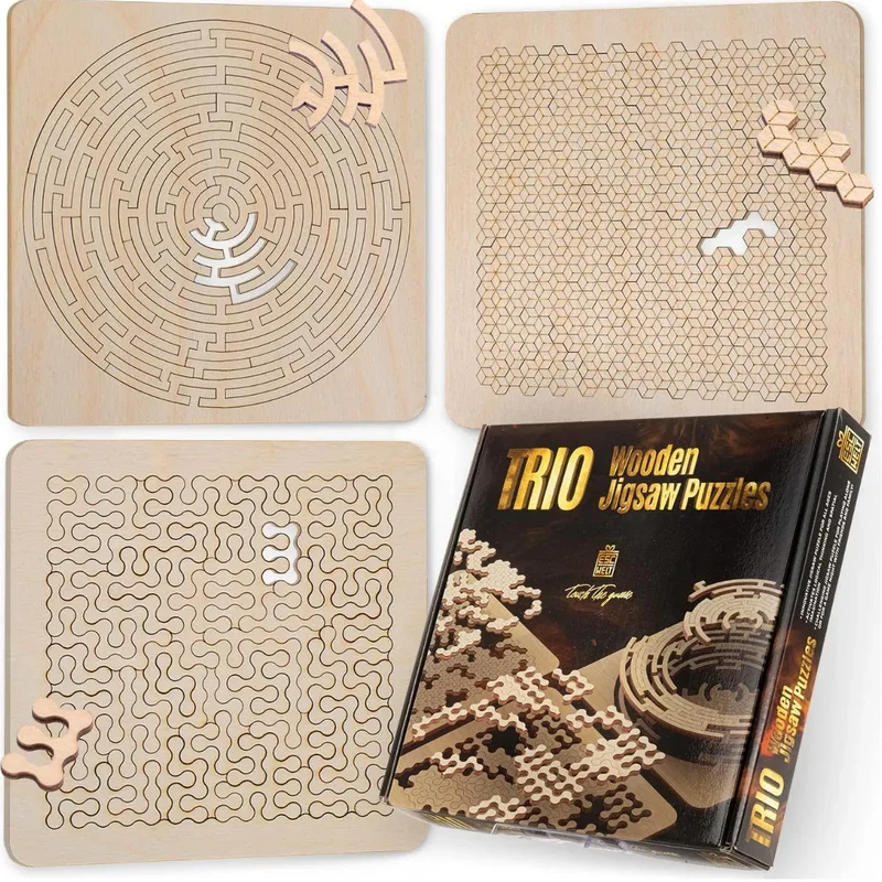 ESC - Trio Wooden Jigsaw Puzzles - stundenlange Unterhaltung