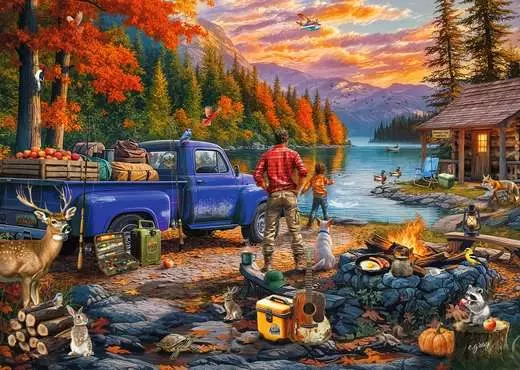 DMG Ravensburger Sunset Lake (300 Large pcs) (DAMAGED BOX)