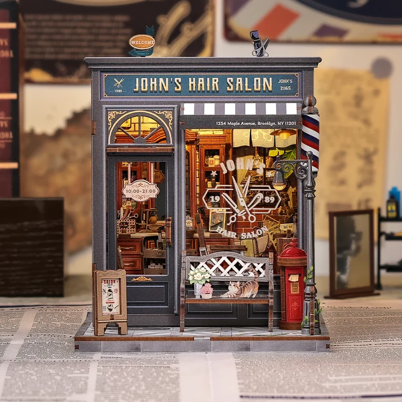 DIY Miniature House - John's Hair Salon (Wood)