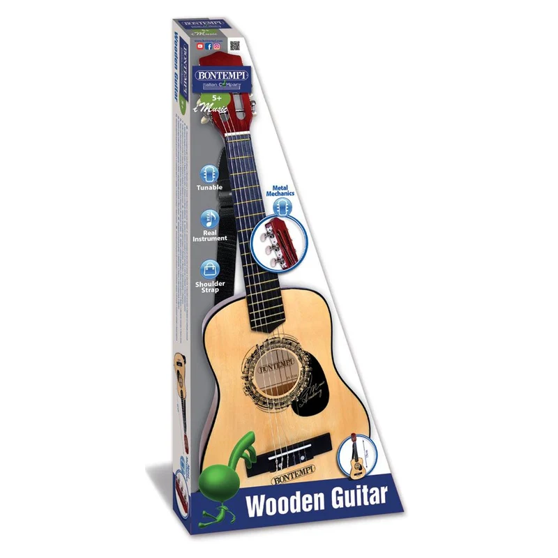 Bontempi Gitarre 6 Saiten aus Holz, 75 cm