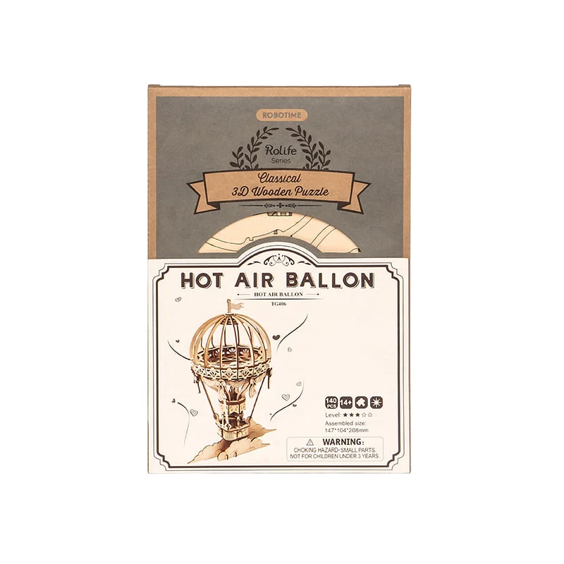 3D Hot Air Balloon (Wood)