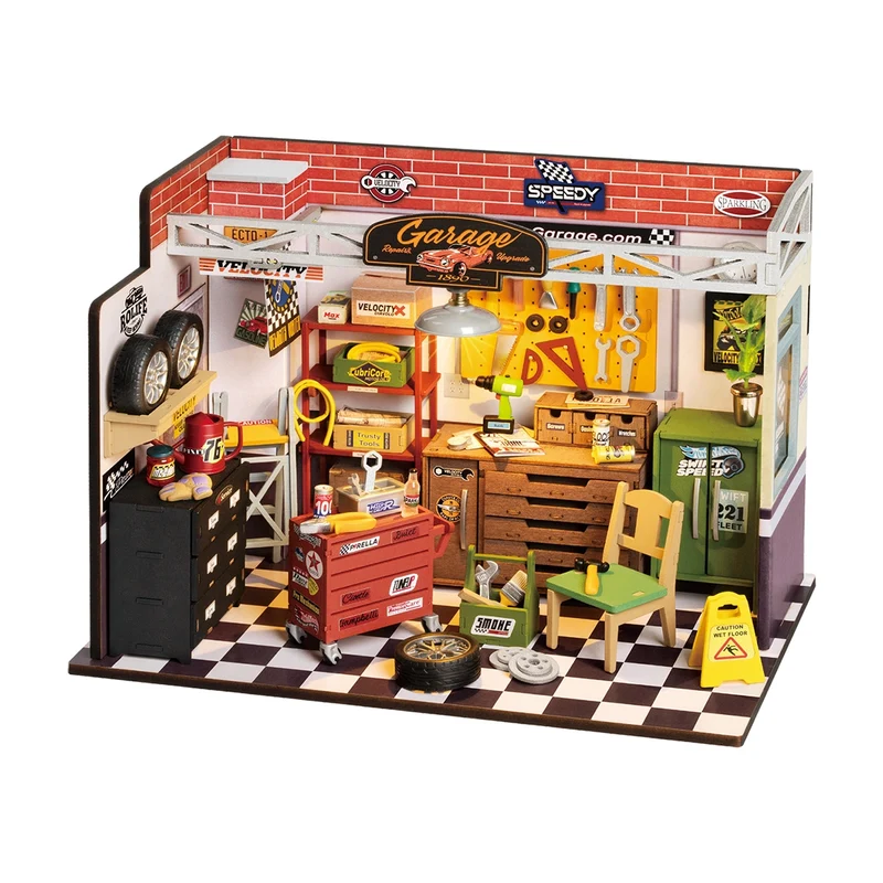DIY Miniature House - Garage Workshop (Wood)