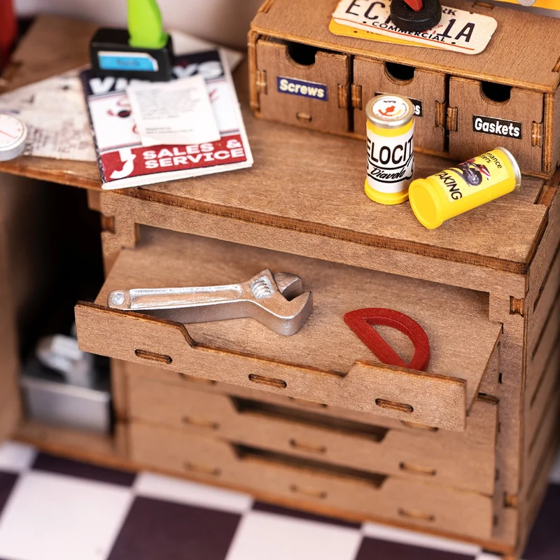 DIY Miniature House - Garage Workshop (Wood)