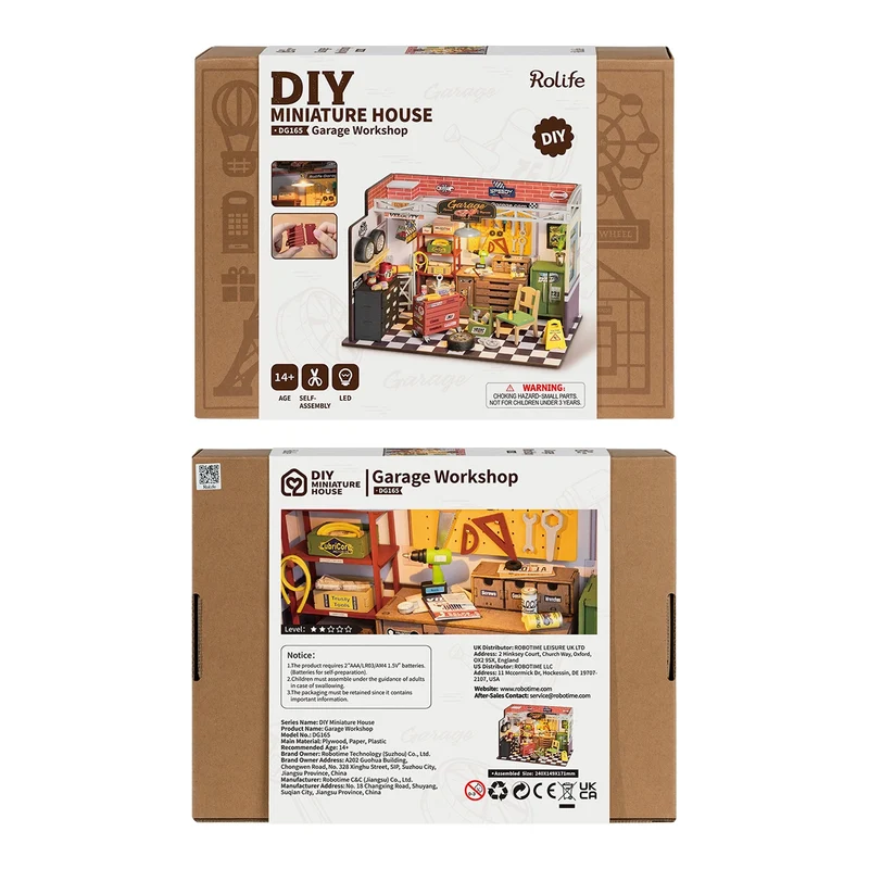 DIY Miniature House - Garage Workshop (Wood)