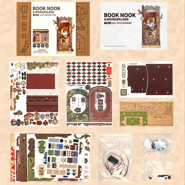 Book Nook - Alice Adventure - Fall Into Wonder (Wood)