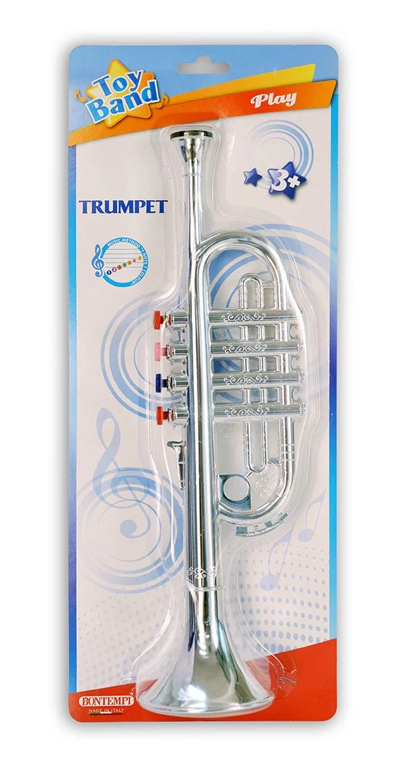 Bontempi Trompete 4 farbige Ventile Blister, 37 cm