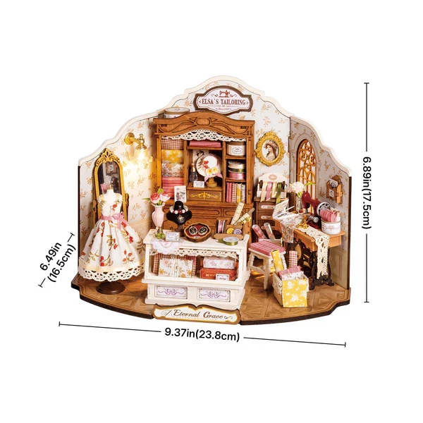 DIY Miniature House - Elsa's Tailoring (Wood)