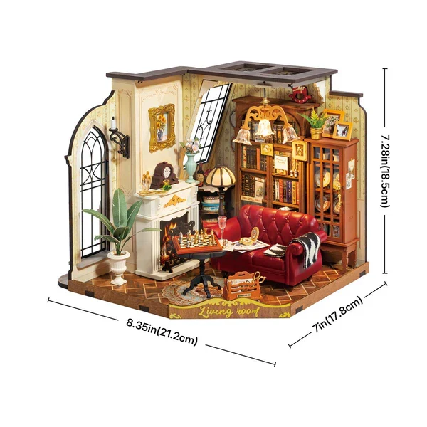 DIY Miniature House - Catherine's Living Room (Wood)