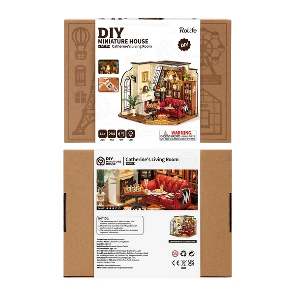 DIY Miniature House - Catherine's Living Room (Wood)