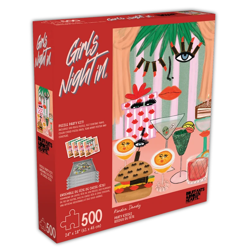 PFG Girls Night In - Party Kisses - BBH (Puzzle Party Kit) (500pcs) (Usage/Used - PUZZLES FOR GOOD)