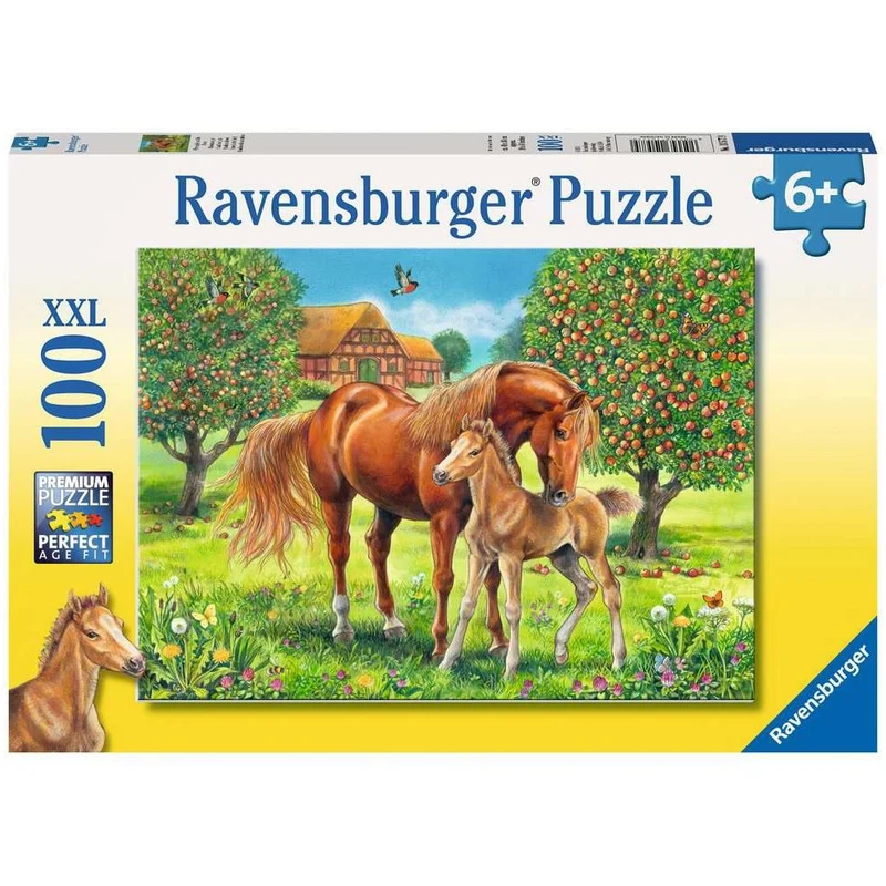 Puzzle Pferdeglück auf der Wiese, 100 Teile