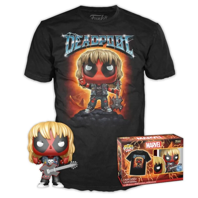 Deadpool - POP! & Tee Vinyl Figur & T - Shirt Set Heavy Metal Grösse S