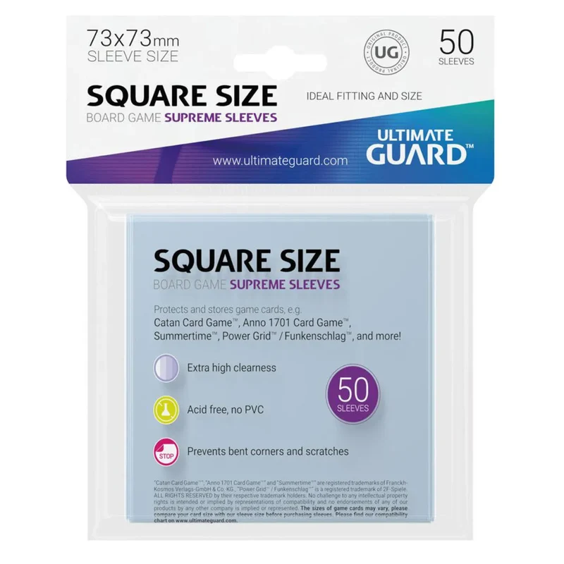 Ultimate Guard - Supreme Sleeves für Brettspielkarten quadratisch (50)