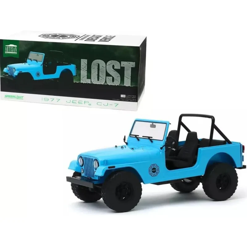 Greenlight - 1977 Jeep CJ - 7 Dharma Jeep - Lost (TV Series 2004 - 2010) - 1:18 - blau