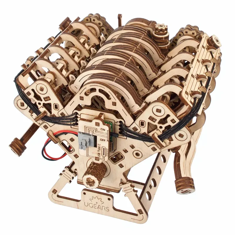 UGEARS 70264 - V8 Motor - 3D Holzbausätze