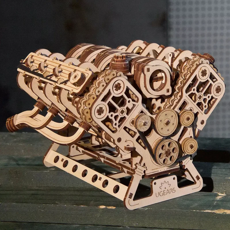 UGEARS 70264 - V8 Motor - 3D Holzbausätze