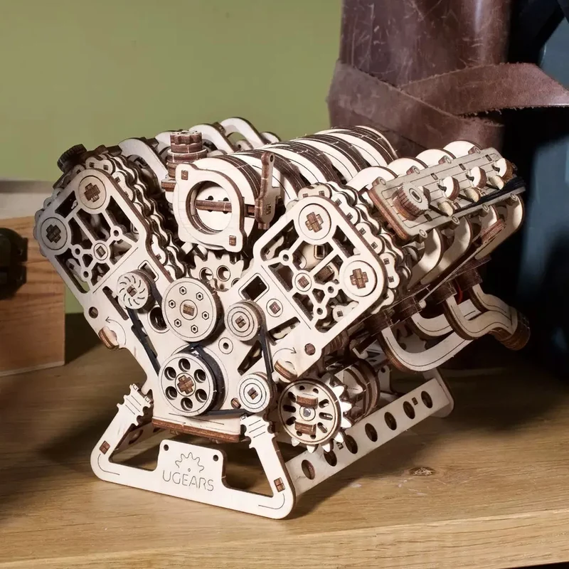 UGEARS 70264 - V8 Motor - 3D Holzbausätze