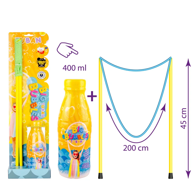 Schnur für große Seifenblasen 45 cm + Flüssigkeit 400 ml