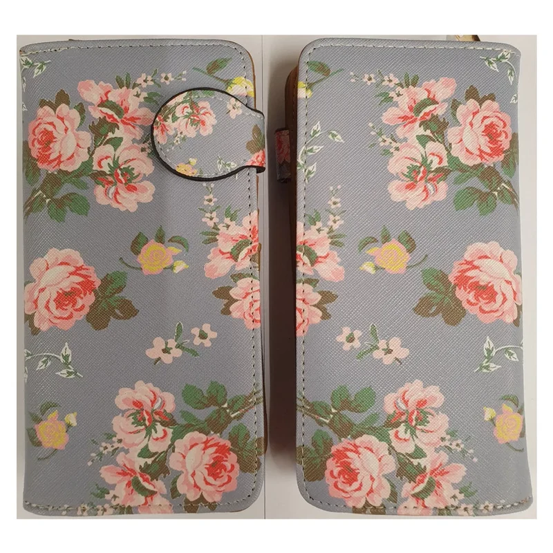 bb Klostermann 39840 - Langbörse - Blumen - hellblau - bunt