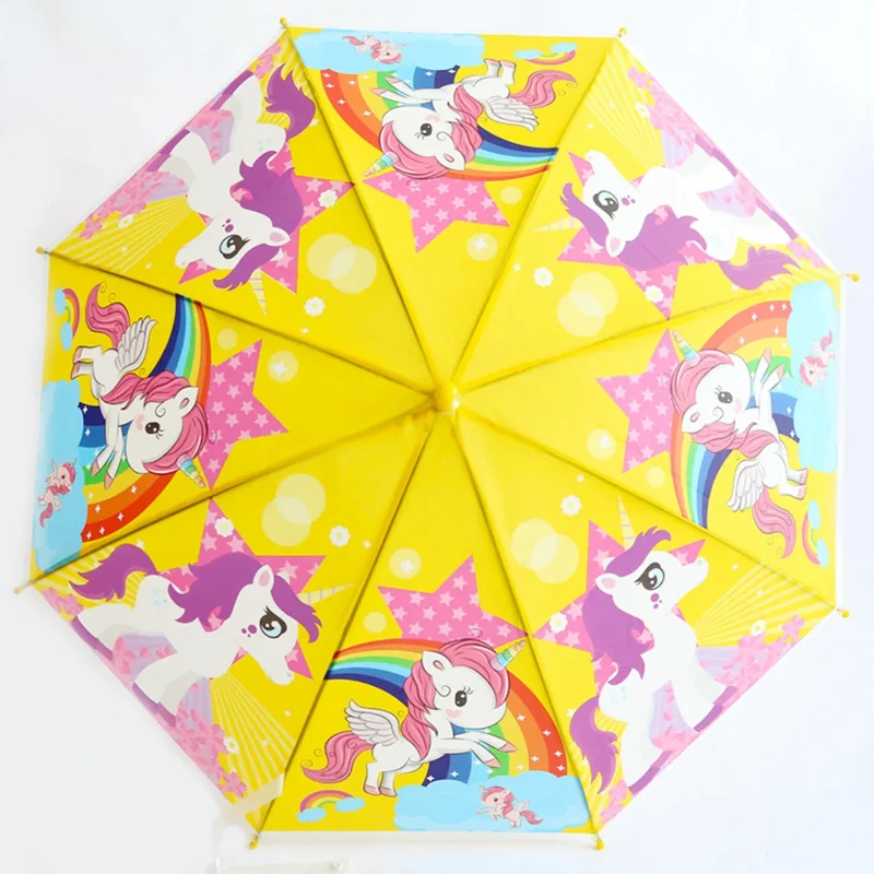 Kinder Regenschirm Einhorn gelb