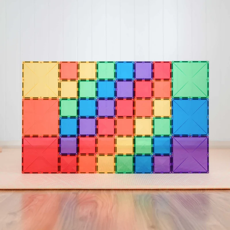 Magnetbausteine – Regenbogen-Quadrat-Set 42 Teile