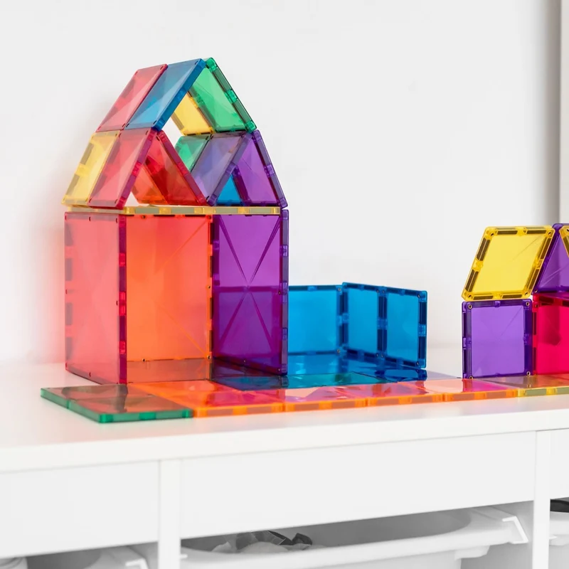 Magnetbausteine – Regenbogen-Quadrat-Set 42 Teile